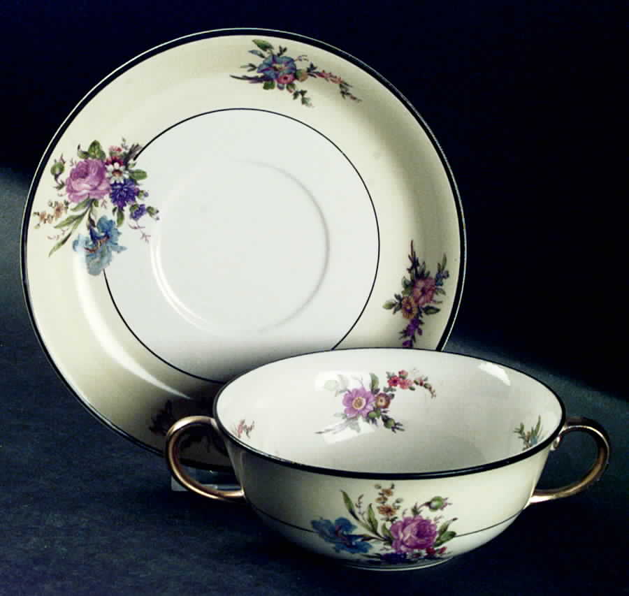 JB595 Flat Cream Soup Bowl & Saucer Set by Johnson Brothers-1