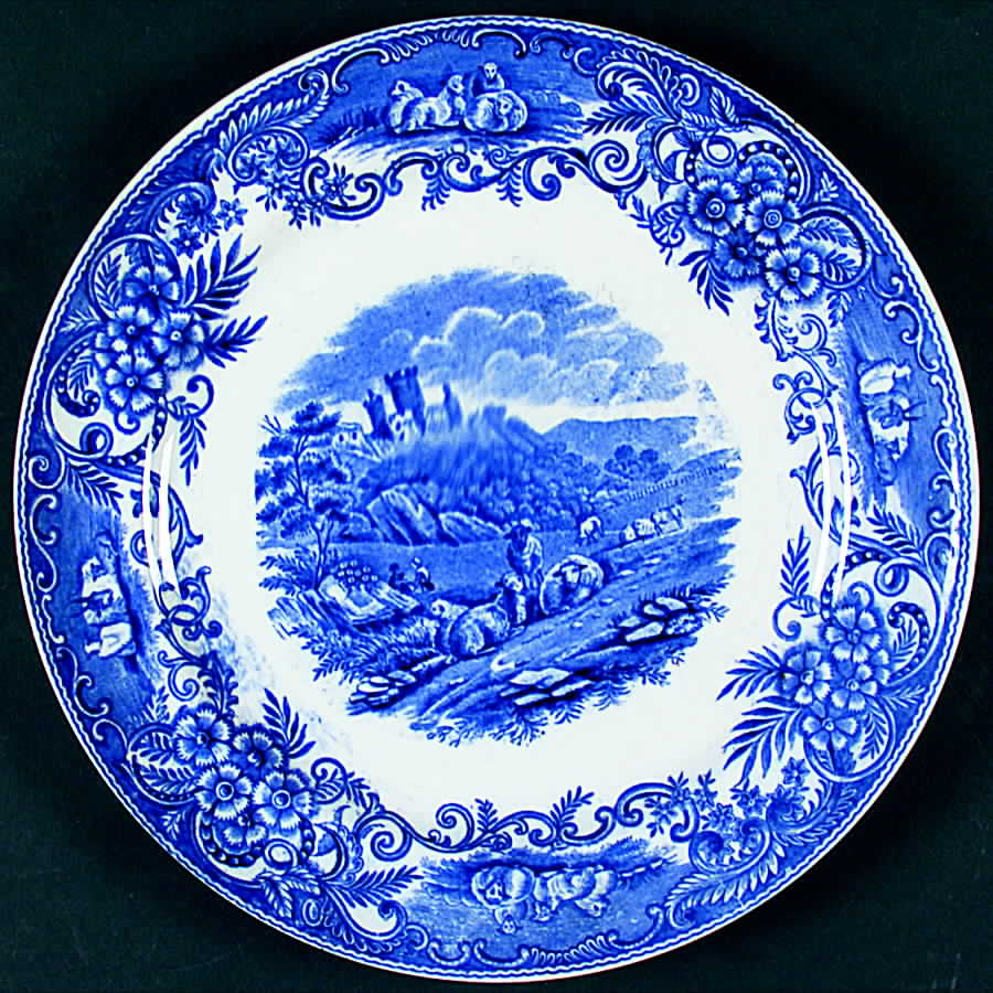 Pastoral Blue Dinner Plate by George Jones & Sons-1