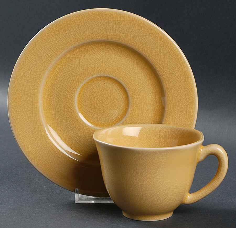 Basique Yellow Footed Cup & Saucer Set by Jars-France-1