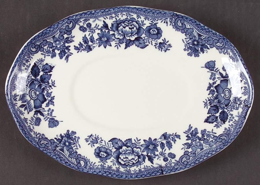 Asiatic Pheasant Blue Relish/Gravy Underplate by Johnson Brothers-1