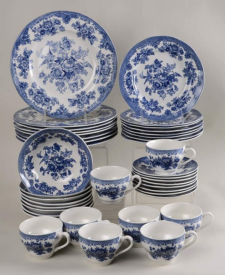 Asiatic Pheasant Blue 40 Piece Set by Johnson Brothers-1