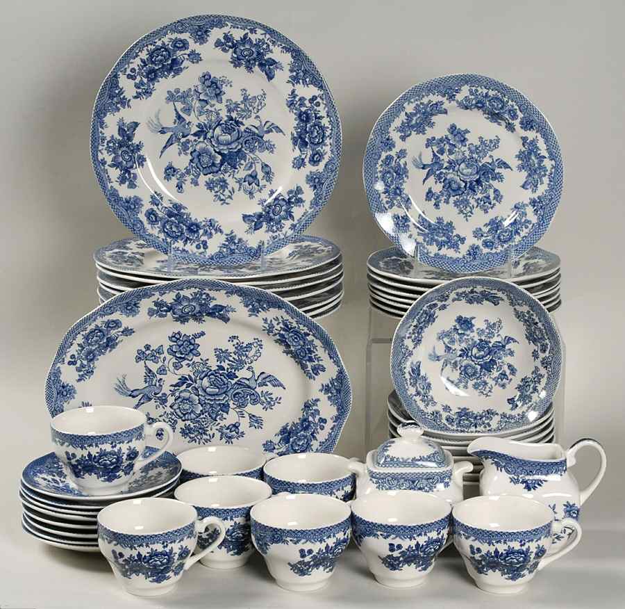 Asiatic Pheasant Blue 44 Piece Set by Johnson Brothers-1