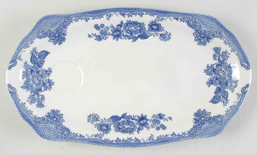 Asiatic Pheasant Blue Snack Plate by Johnson Brothers-1