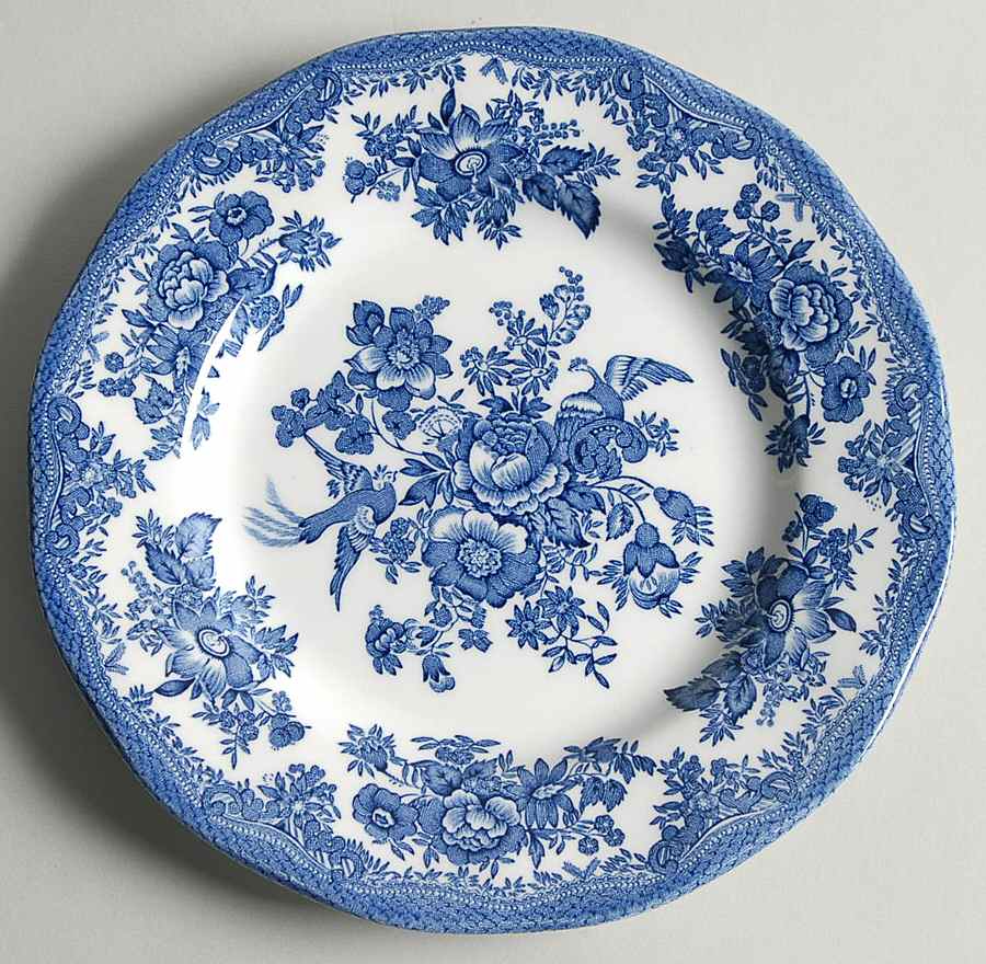 Asiatic Pheasant Blue Bread & Butter Plate by Johnson Brothers-1