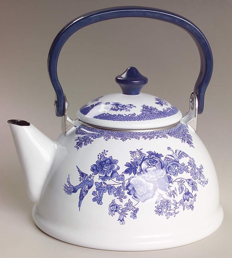Asiatic Pheasant Blue Individual Metal Kettle & Lid by Johnson Brothers-1