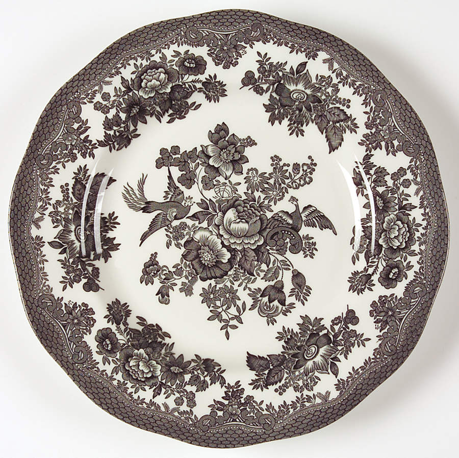 Asiatic Pheasant Black Salad Plate by Johnson Brothers-1