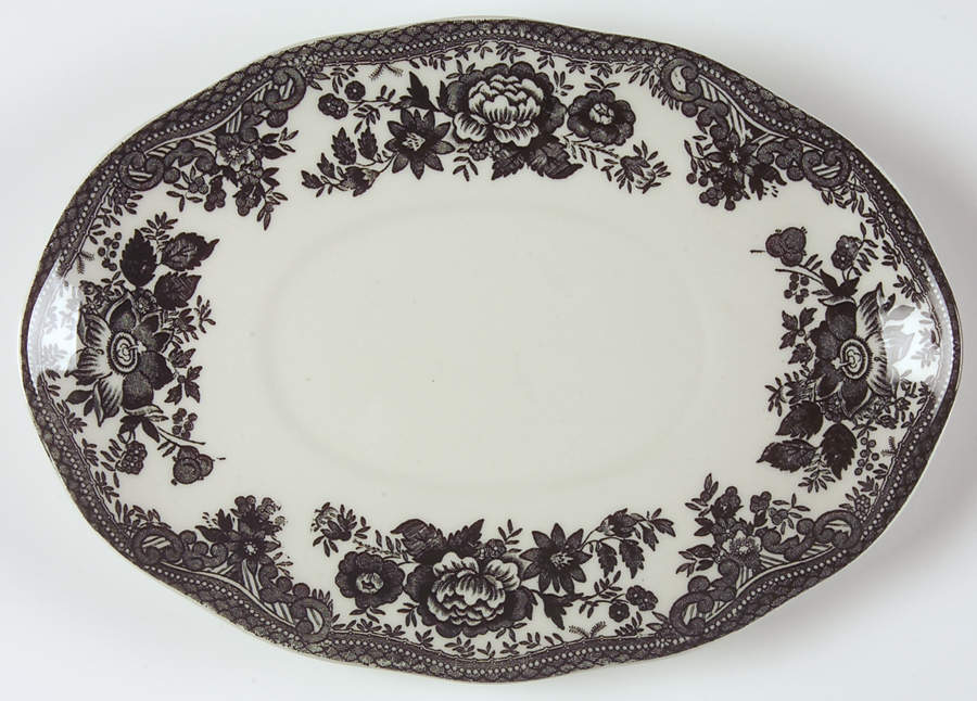Asiatic Pheasant Black Relish/Gravy Underplate by Johnson Brothers-1