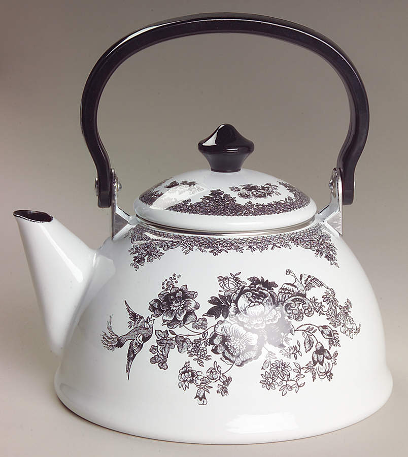 Asiatic Pheasant Black Individual Metal Kettle & Lid by Johnson Brothers-1