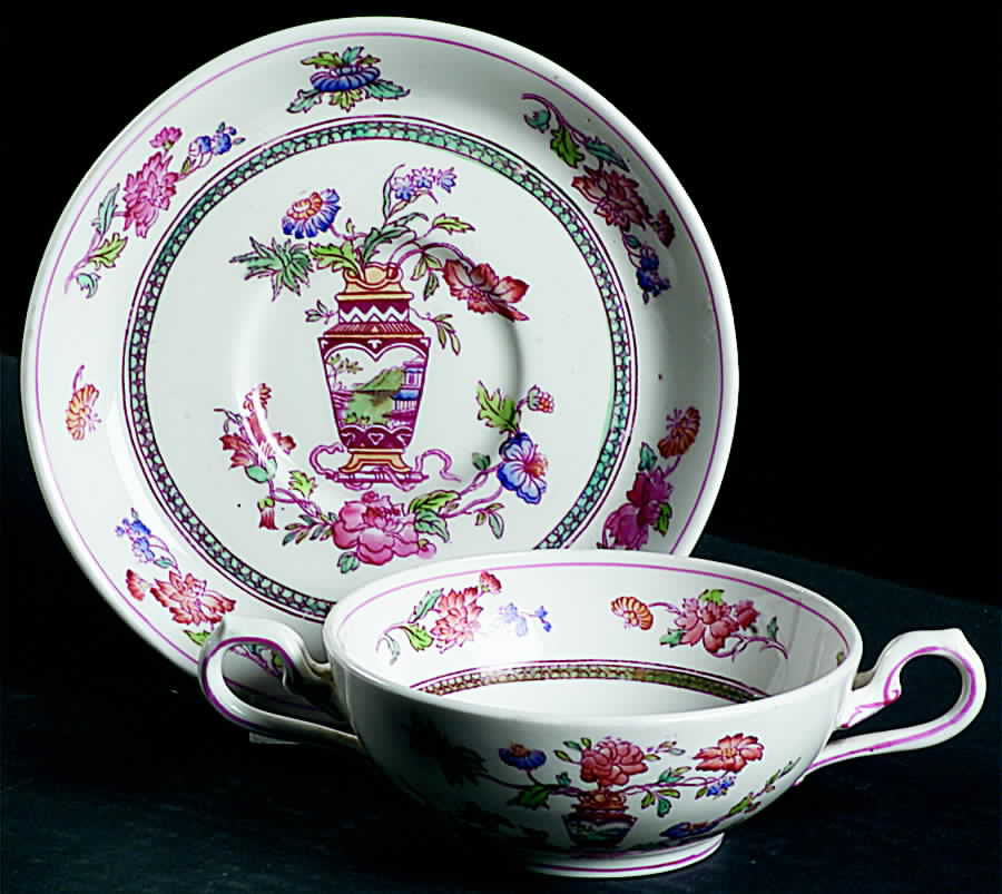19418 Footed Cream Soup Bowl & Saucer Set by George Jones & Sons-1
