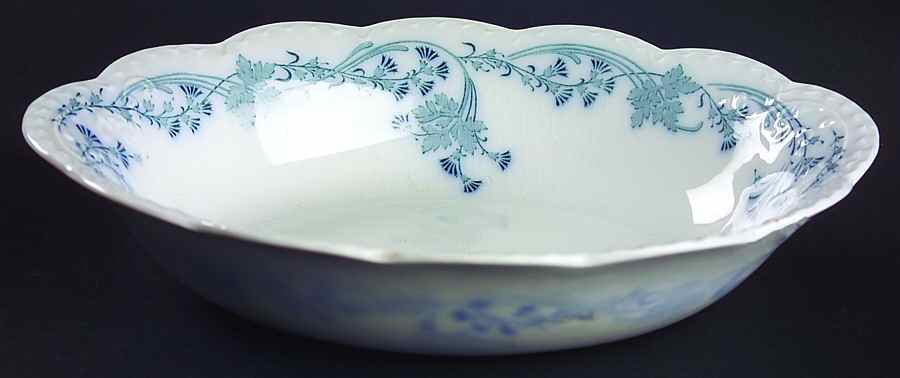 Vintage (Blue Ivy, No Gold) 9" Oval Vegetable Bowl by Johnson Brothers-1