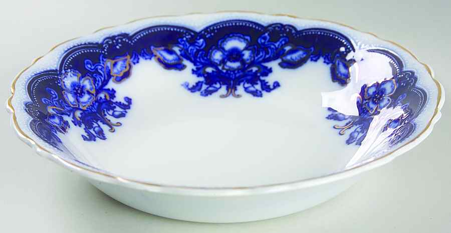 Oregon (Flow Blue) Coupe Soup Bowl by Johnson Brothers-1
