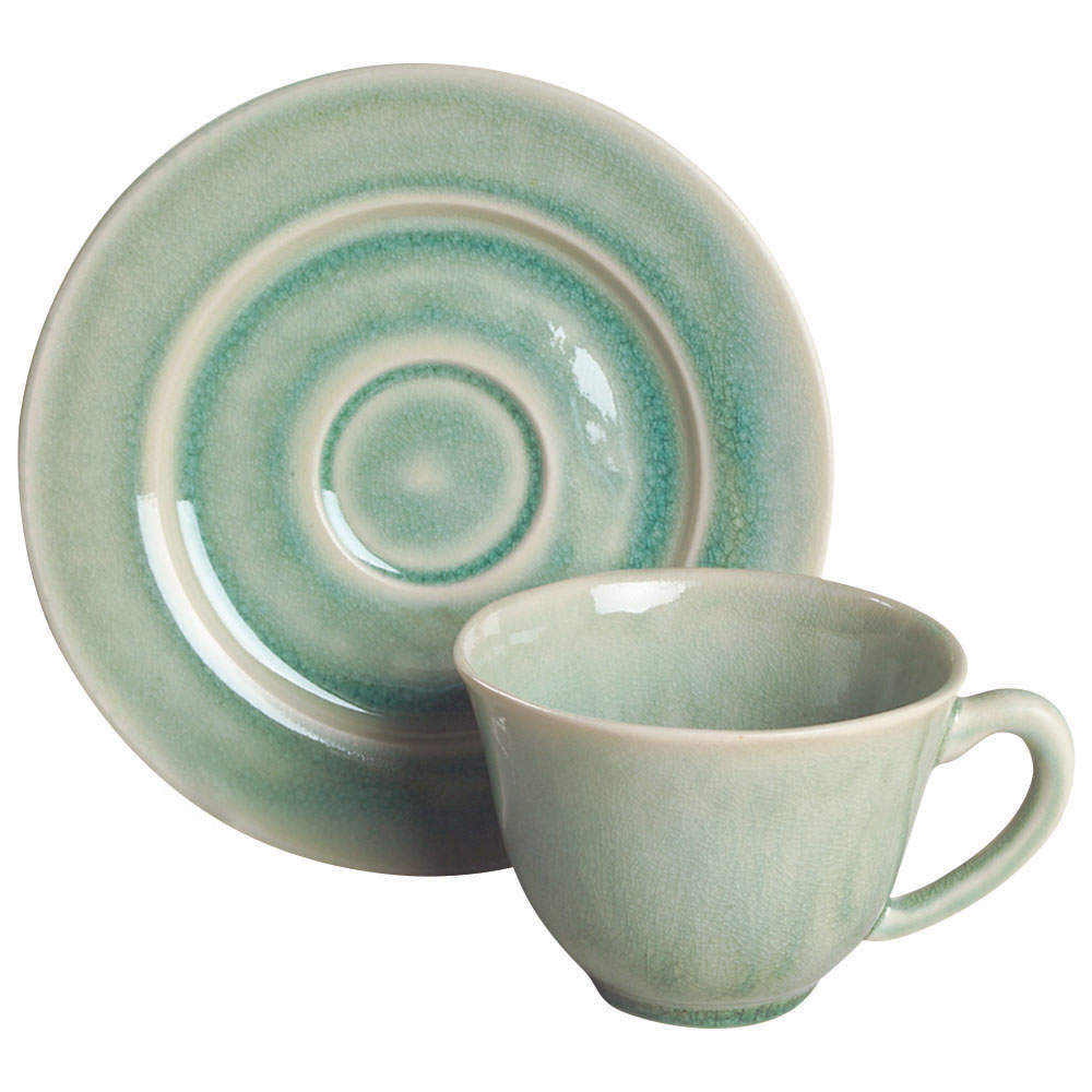 Basique Jade Footed Cup & Saucer Set by Jars-France-1