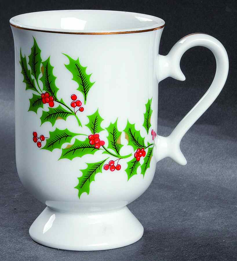 Holly Footed Mug by Japan-1