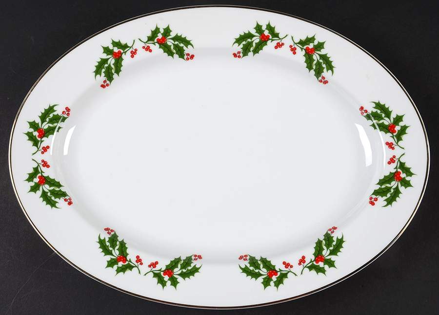 Holly 14" Oval Serving Platter by Japan-1