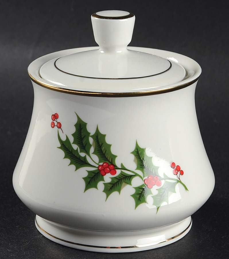 Holly Sugar Bowl & Lid by Japan-1