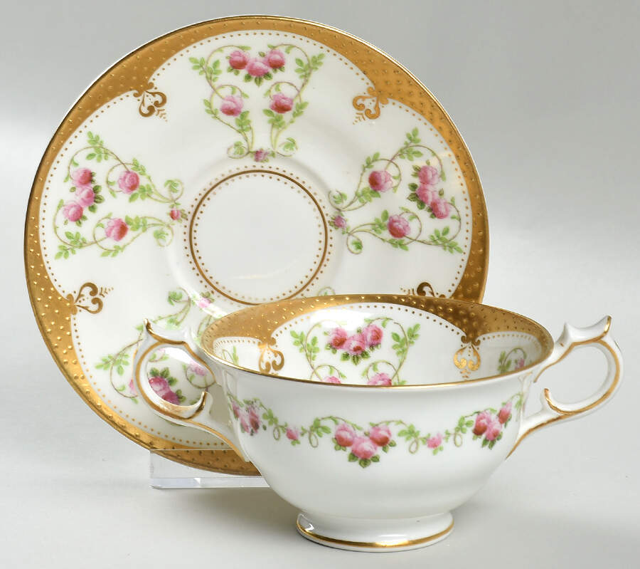 19976 Footed Bouillon Cup & Saucer by George Jones & Sons-1
