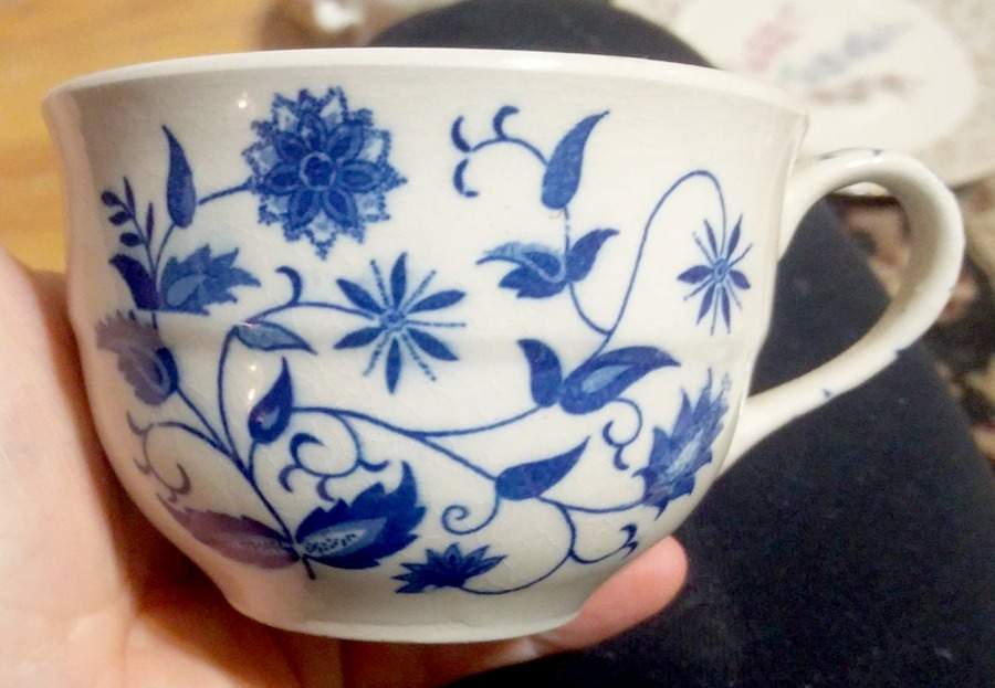 Blue Onion (Earthenware No Band) Flat Cup by Japan-1