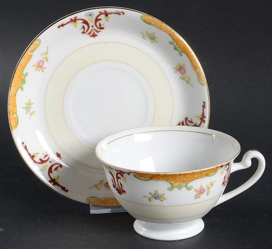 JAP299 Footed Cup & Saucer Set by Japan-1
