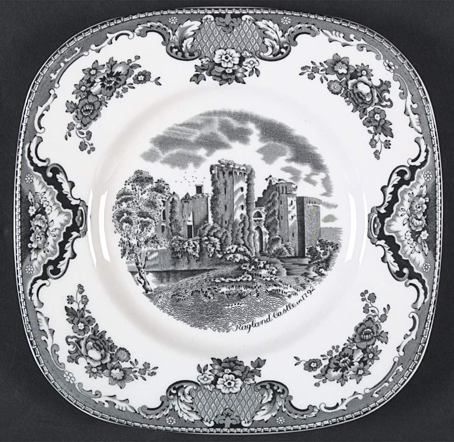 Old Britain Castles Black Square Salad Plate by Johnson Brothers-1