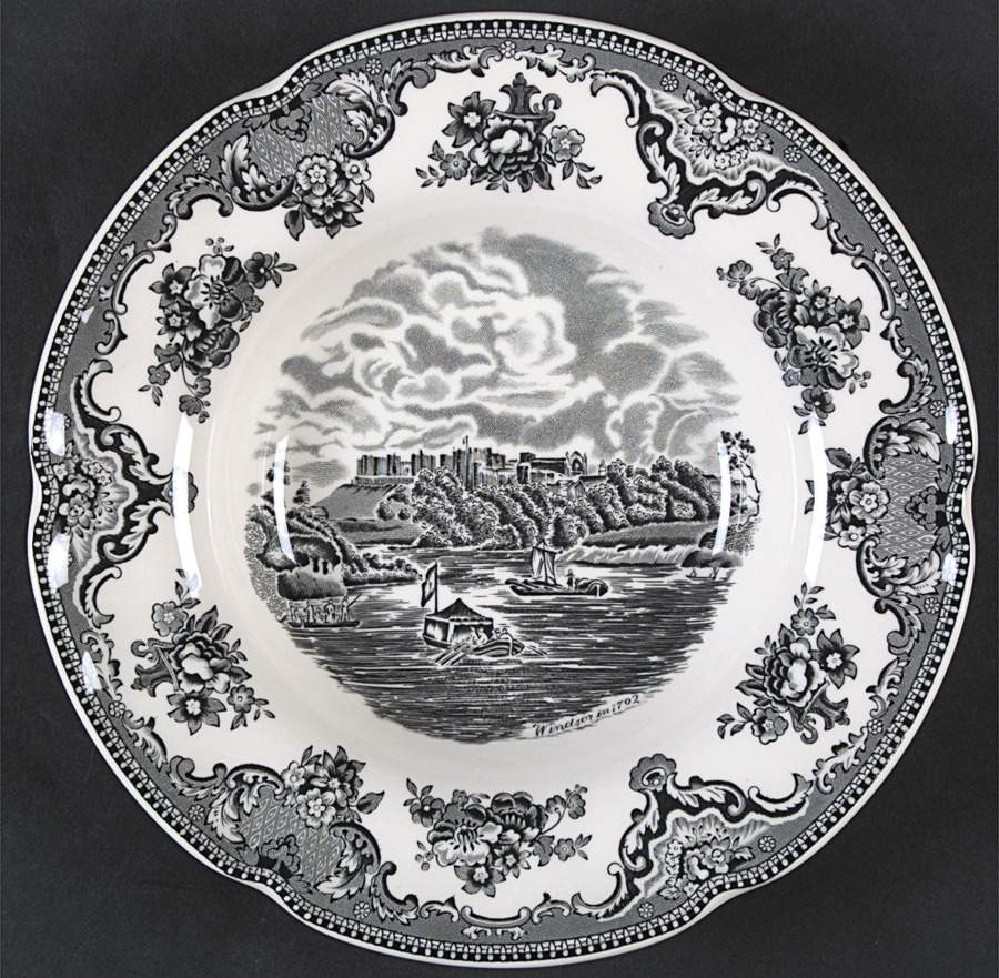 Old Britain Castles Black Rim Soup Bowl by Johnson Brothers-1