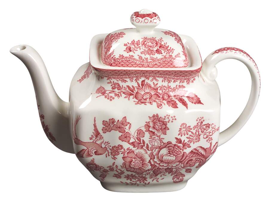 Asiatic Pheasant Pink Teapot & Lid by Johnson Brothers-1