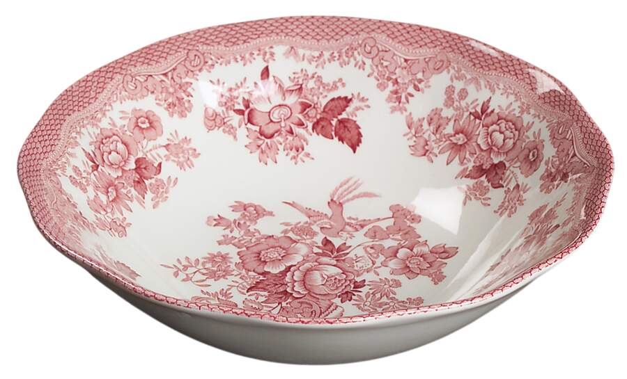 Asiatic Pheasant Pink Soup/Cereal Bowl by Johnson Brothers-1