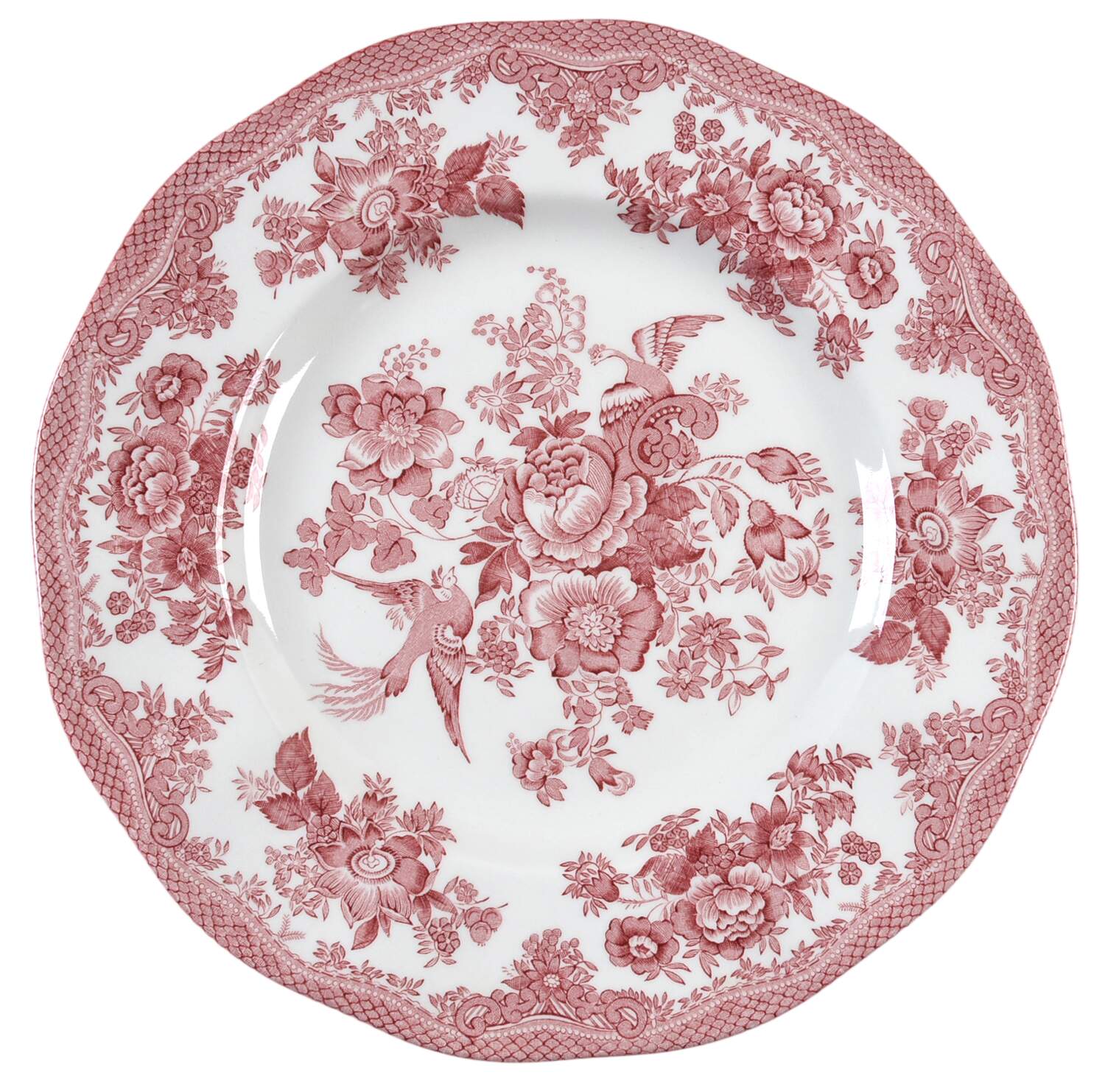 Asiatic Pheasant Pink Dinner Plate by Johnson Brothers-1