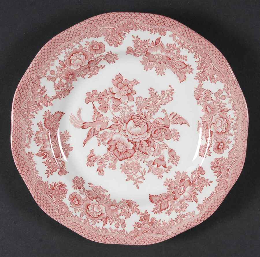 Asiatic Pheasant Pink Salad Plate by Johnson Brothers-1