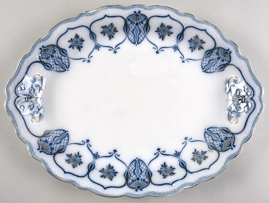 Eclipse (Blue Green Transfer) 16" Oval Serving Platter by Johnson Brothers-1