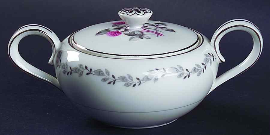 Silver Clover Sugar Bowl & Lid by Japan-1