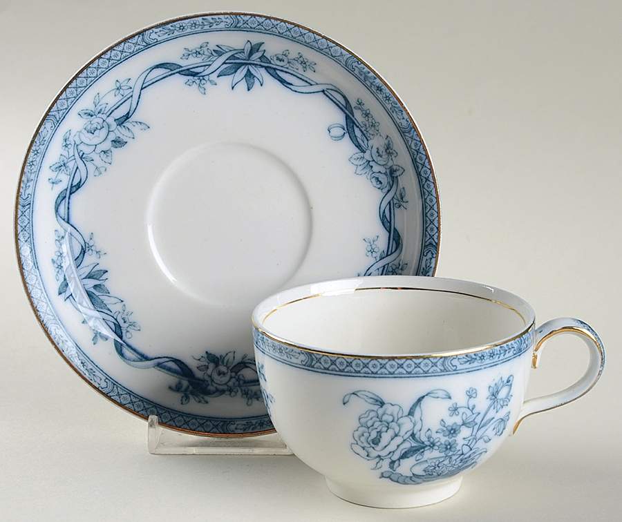 Tokio Transferware Flat Cup & Saucer Set by Johnson Brothers-1