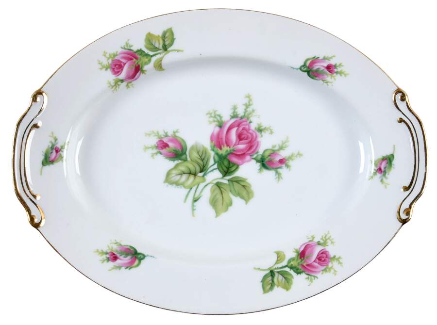 Wild Rose 12" Oval Serving Platter by Japan-1