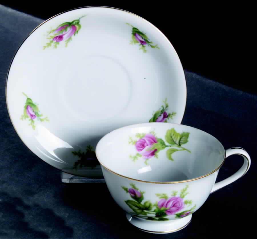 Wild Rose Footed Cup & Saucer Set by Japan-1