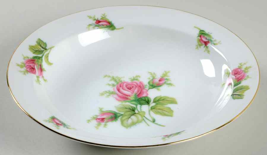 Wild Rose Rim Soup Bowl by Japan-1