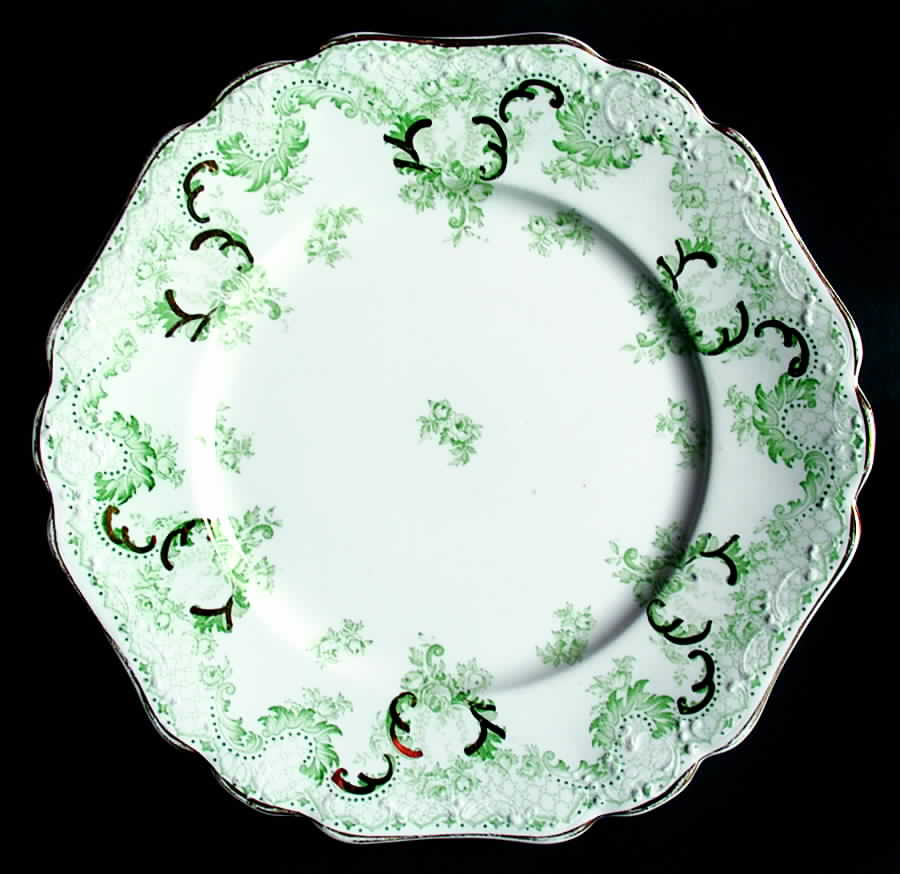 Cloverly Green (Gold Accent, Gold Trim) Dinner Plate by Johnson Brothers-1