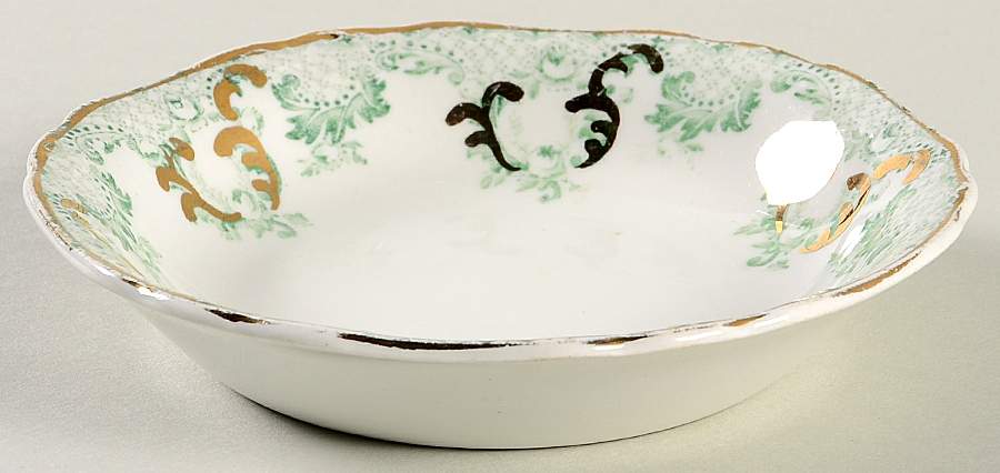 Cloverly Green (Gold Accent, Gold Trim) Fruit/Dessert (Sauce) Bowl by Johnson Brothers-1