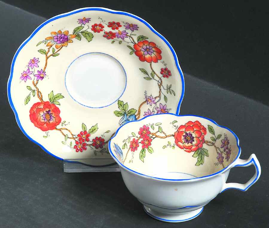 28260 Footed Cup & Saucer Set by George Jones & Sons-1
