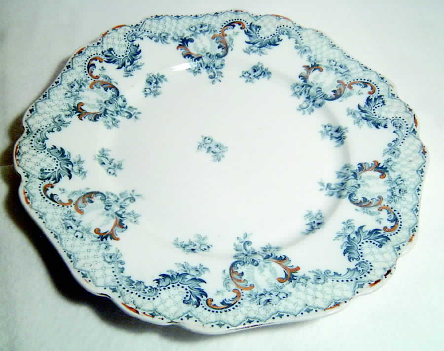 Cloverly Blue (Gold Accent, Gold Trim) Dinner Plate by Johnson Brothers-1