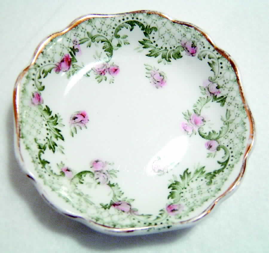 Cloverly Green (Pink Roses) Butter Pat by Johnson Brothers-1