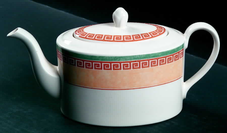 Greek Key Teapot & Lid by Johnson Brothers-1