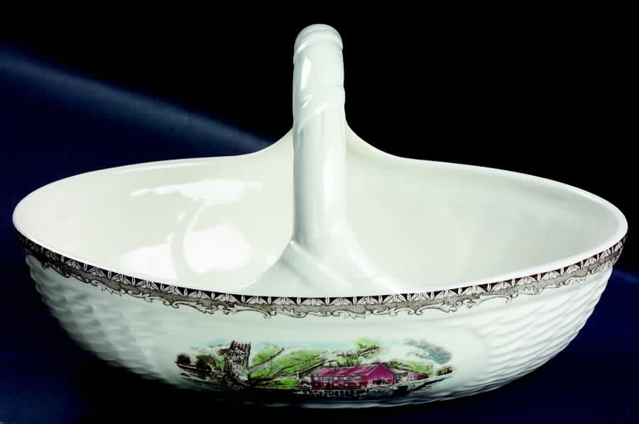 Friendly Village 50th Anniversary 11" Handled Basket by Johnson Brothers-1