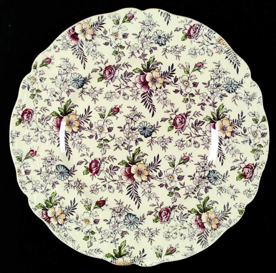 Old English Chintz Lavender Multicolor (Stafford) Dinner Plate by Johnson Brothers-1