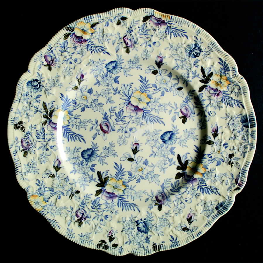 Old English Chintz Blue Multicolor (Staffordshire) Dinner Plate by Johnson Brothers-1