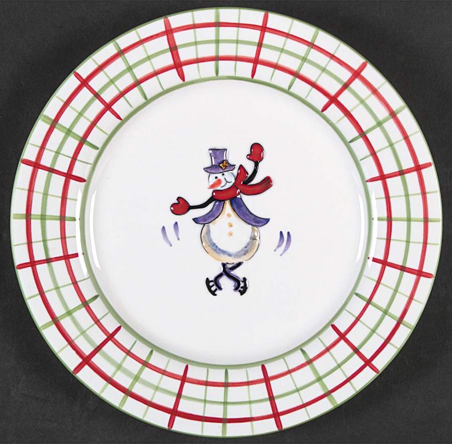 Dancing Snowmen Salad/Dessert Plate by JCPenney-1