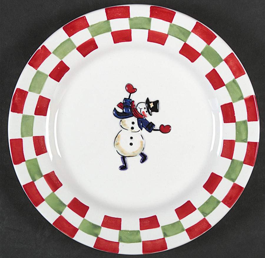 Dancing Snowmen Salad/Dessert Plate by JCPenney-1