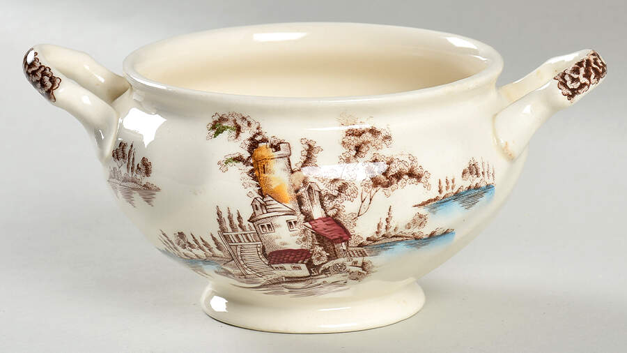 The Old Mill Brown Sugar Bowl No Lid by Johnson Brothers-1