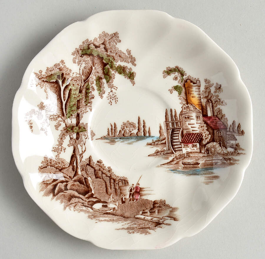 The Old Mill Brown Saucer by Johnson Brothers-1