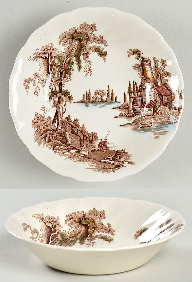 The Old Mill Brown Fruit/Dessert (Sauce) Bowl by Johnson Brothers-1