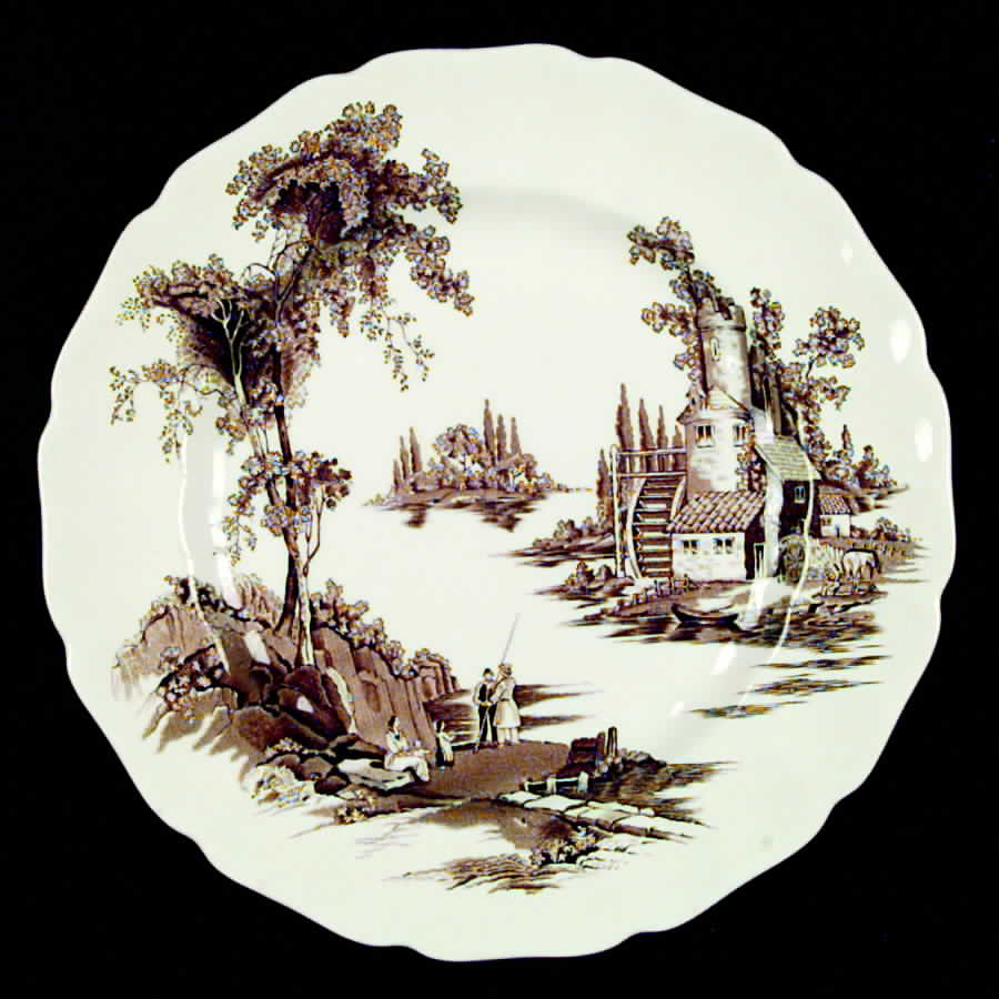 The Old Mill Brown Dinner Plate by Johnson Brothers-1