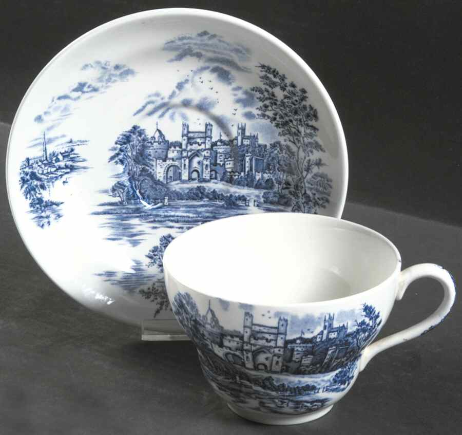 Ancient Towers Blue Breakfast Cup & Saucer Set by Johnson Brothers-1